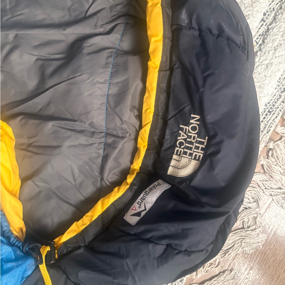 The North Face Black and Teal Sleeping Bag with Yellow Accents - Picture 4 of 6
